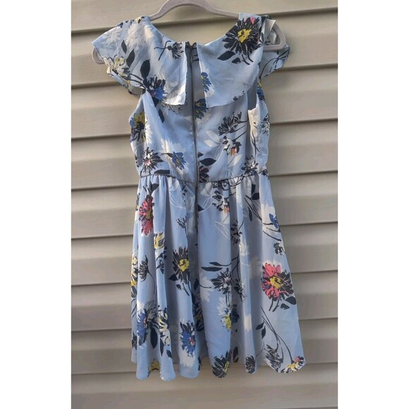 Xhilaration Womens Blue Floral Dress Size Medium M Beach Flowers Spring Summer - Picture 10 of 12